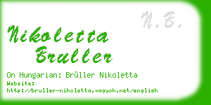 nikoletta bruller business card