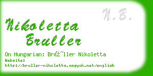 nikoletta bruller business card